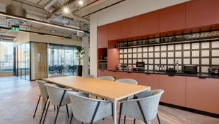 Typical red kitchen space